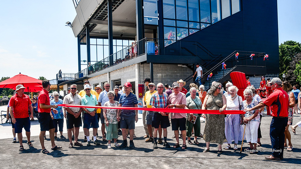 Ribbon-cutting ceremony for the new grandstand at Clinton Raceway