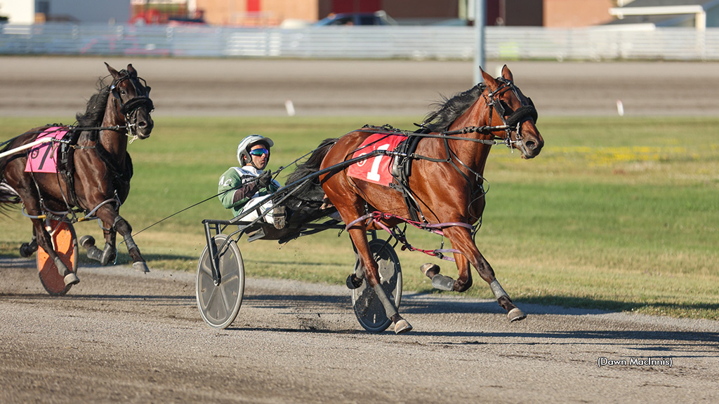 Starship Laska winning at Summerside Raceway