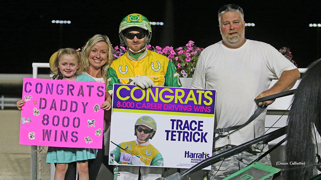 Trace Tetrick and family in the winner's circle