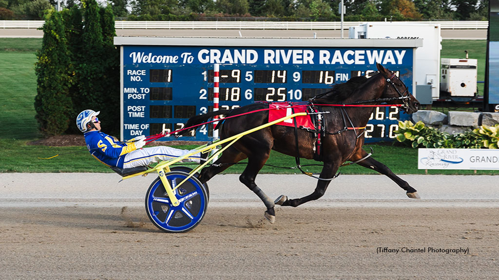 Eden Onthehill winning at Grand River Raceway