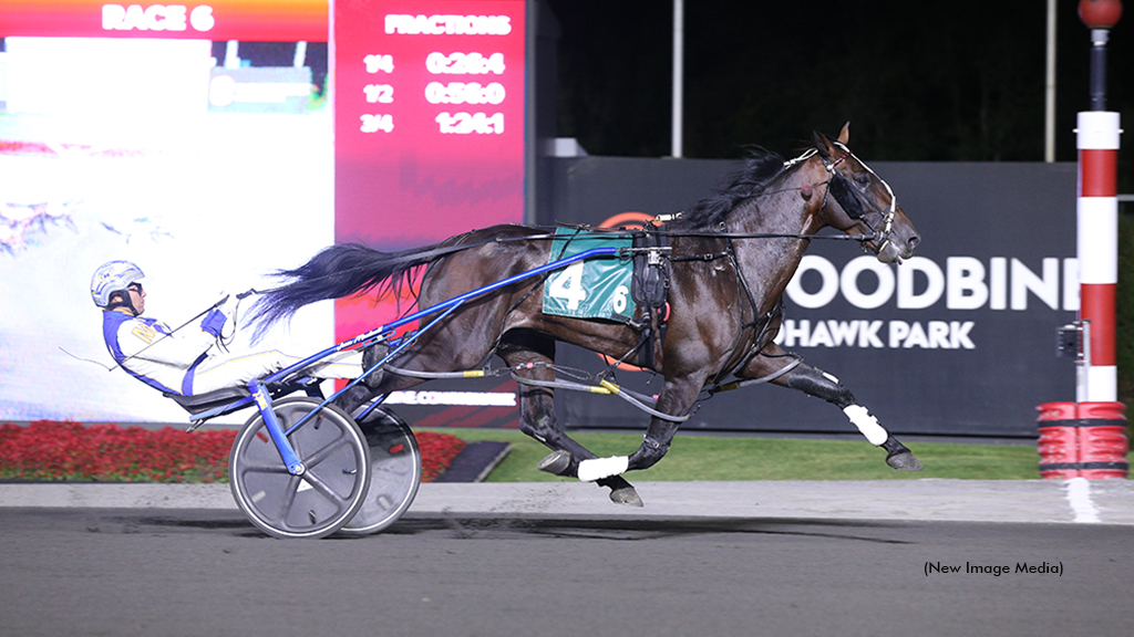 Stonebridge Helios winning at Woodbine Mohawk Park
