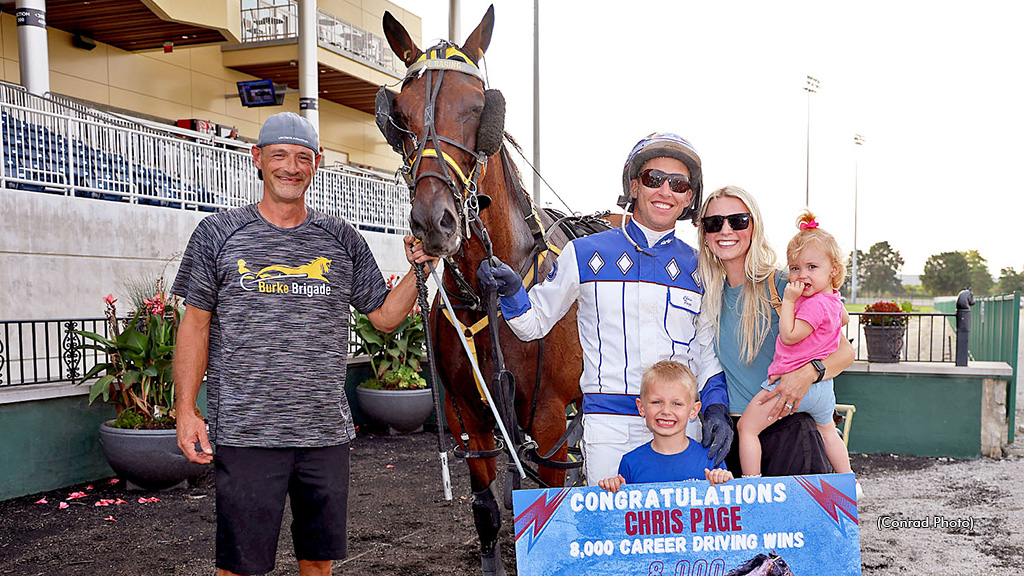 Chris Page with horse Later Dudes and his wife Brianna, son Carter and daughter Avery