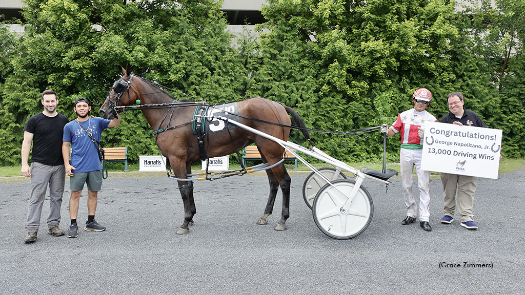 George Napolitano Jr. celebrates his 13,000th career driving win