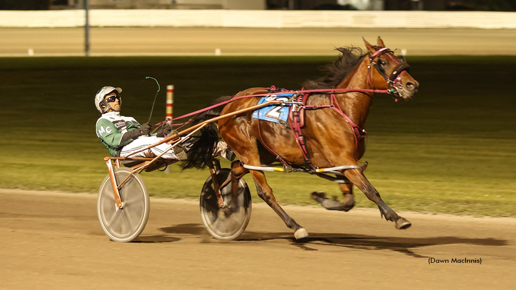Windemere Skye winning at Summerside Raceway