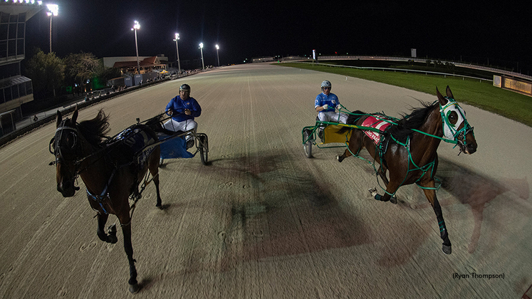 Pete Aiello and Gabe Prewitt behind the starting gate