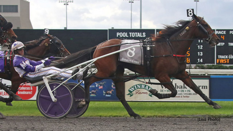 Test Of Faith winning the Breeders Crown