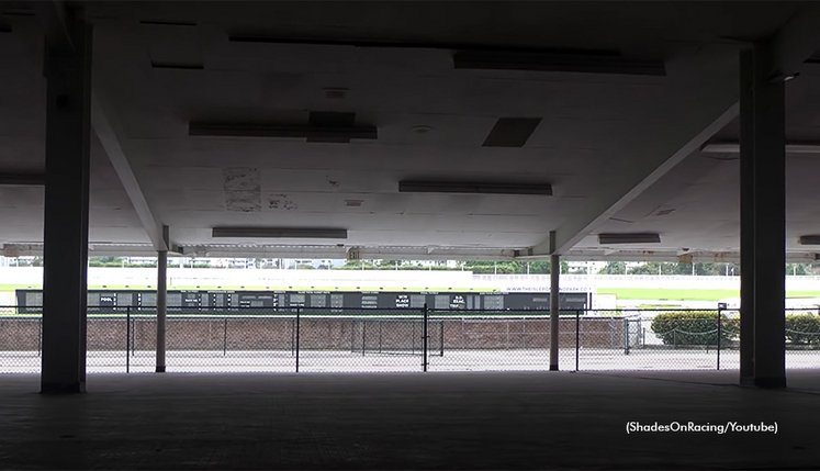 An empty grandstand at Pompano Park