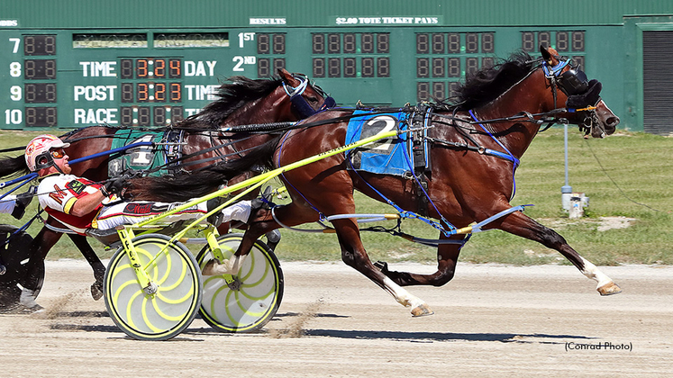 Racing Rampage winning on Aug. 19 at Scioto Downs