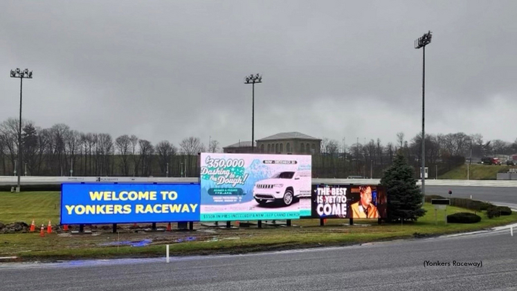 Yonkers Raceway's new toteboard for 2023 season