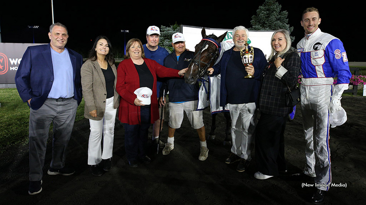 North America Cup champion Its My Show in the winner's circle with owner Richard Young and connections