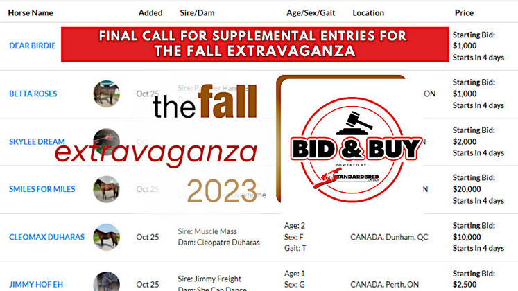 Final call for Fall Extravaganza supplemental entries!