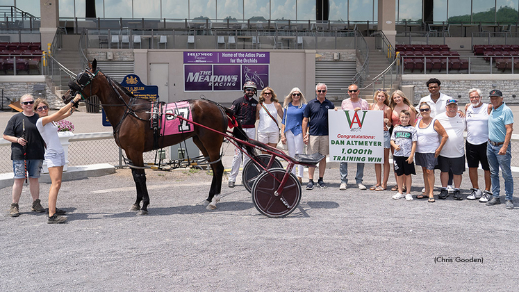 Dan Altmeyer celebrates his 1,000th training win at The Meadows