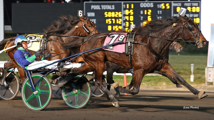 Pizzelle winning at Meadowlands Racetrack