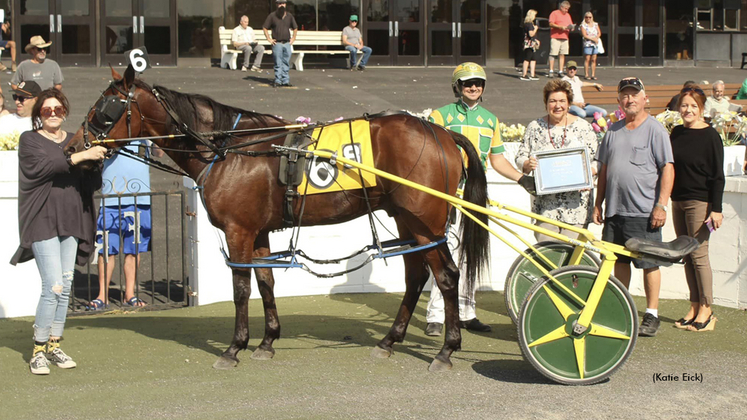 BCs Capela in the winner's circle at Freehold Raceway