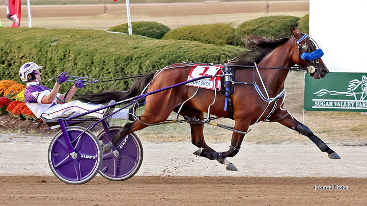 Soft Shot winning at Delaware County Fairgrounds