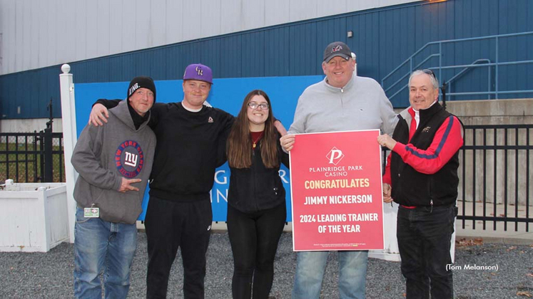 Jimmy Nickerson honoured as leading trainer of the 2024 Plainridge Park meet