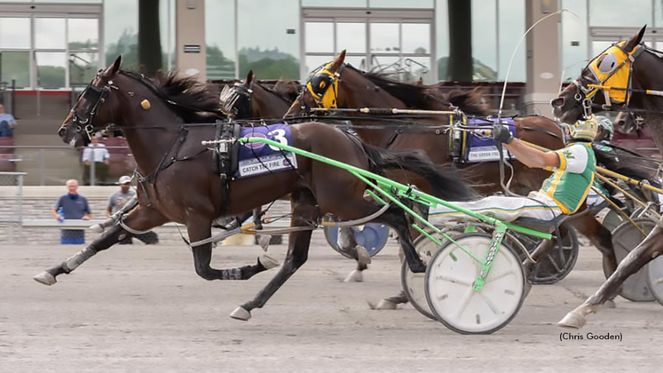 Catch The Fire winning the 2020 Adios at The Meadows