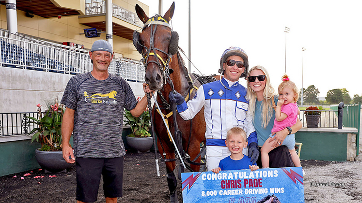 Chris Page with horse Later Dudes and his wife Brianna, son Carter and daughter Avery