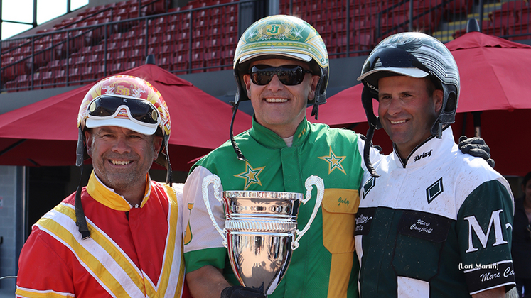 2026 National Driving Champion Jody Jamieson with runner-up Stephane Brosseau and third-place finisher Marc Campbell